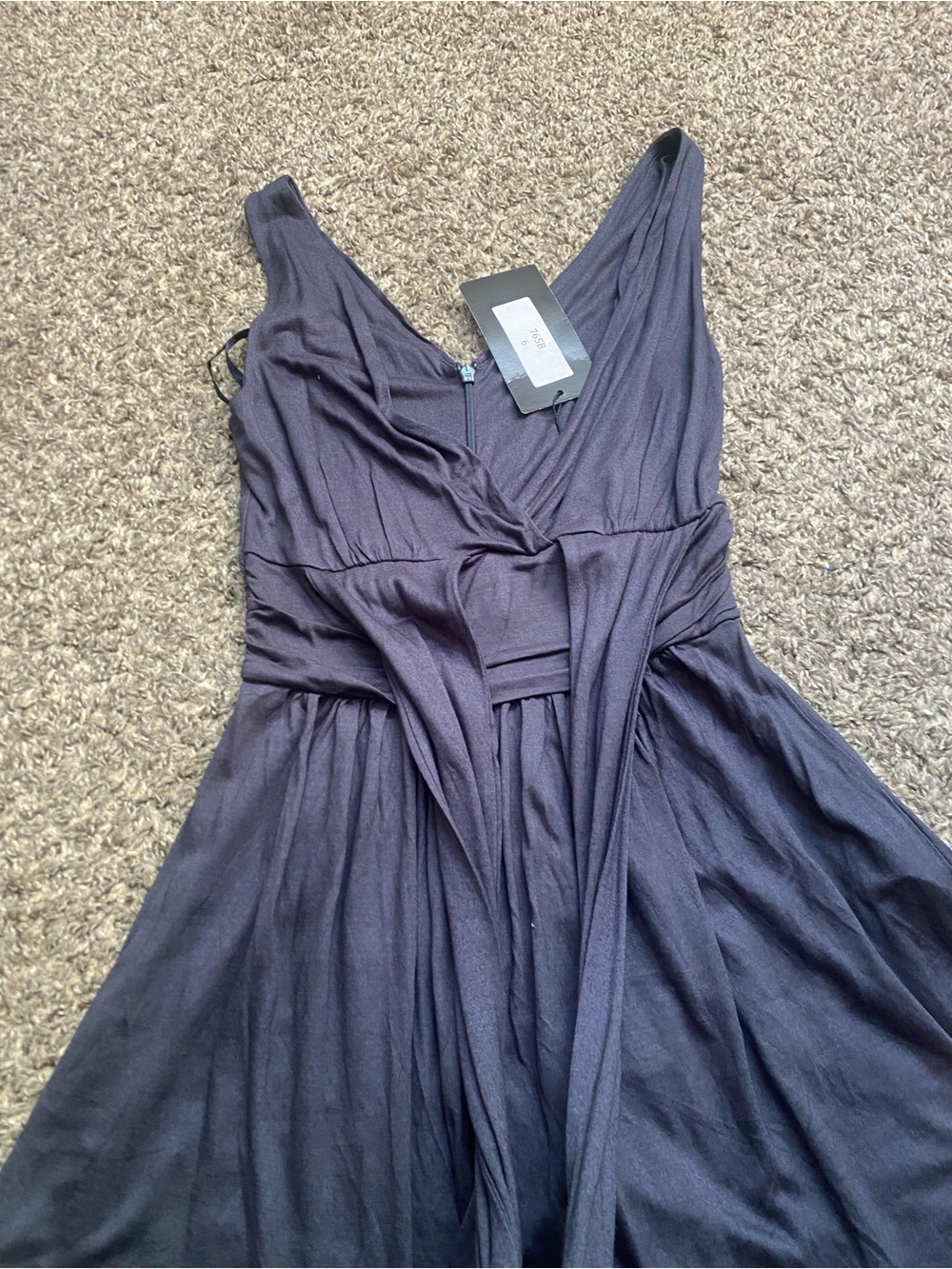 Sleeveless Navy Wrap-Front Women's Skirted Dress